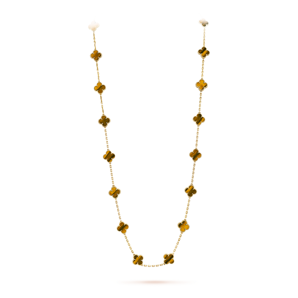 [Zalyn Jewelry ]CLOVER 20 MOTIFS TIGER EYE ROSE GOLD