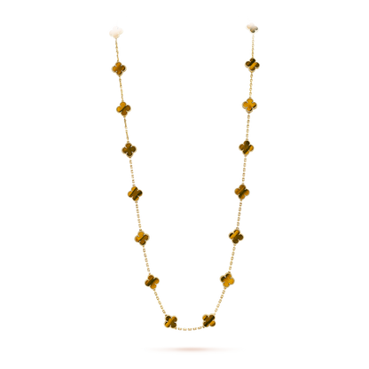 [Zalyn Jewelry ]CLOVER 20 MOTIFS TIGER EYE ROSE GOLD