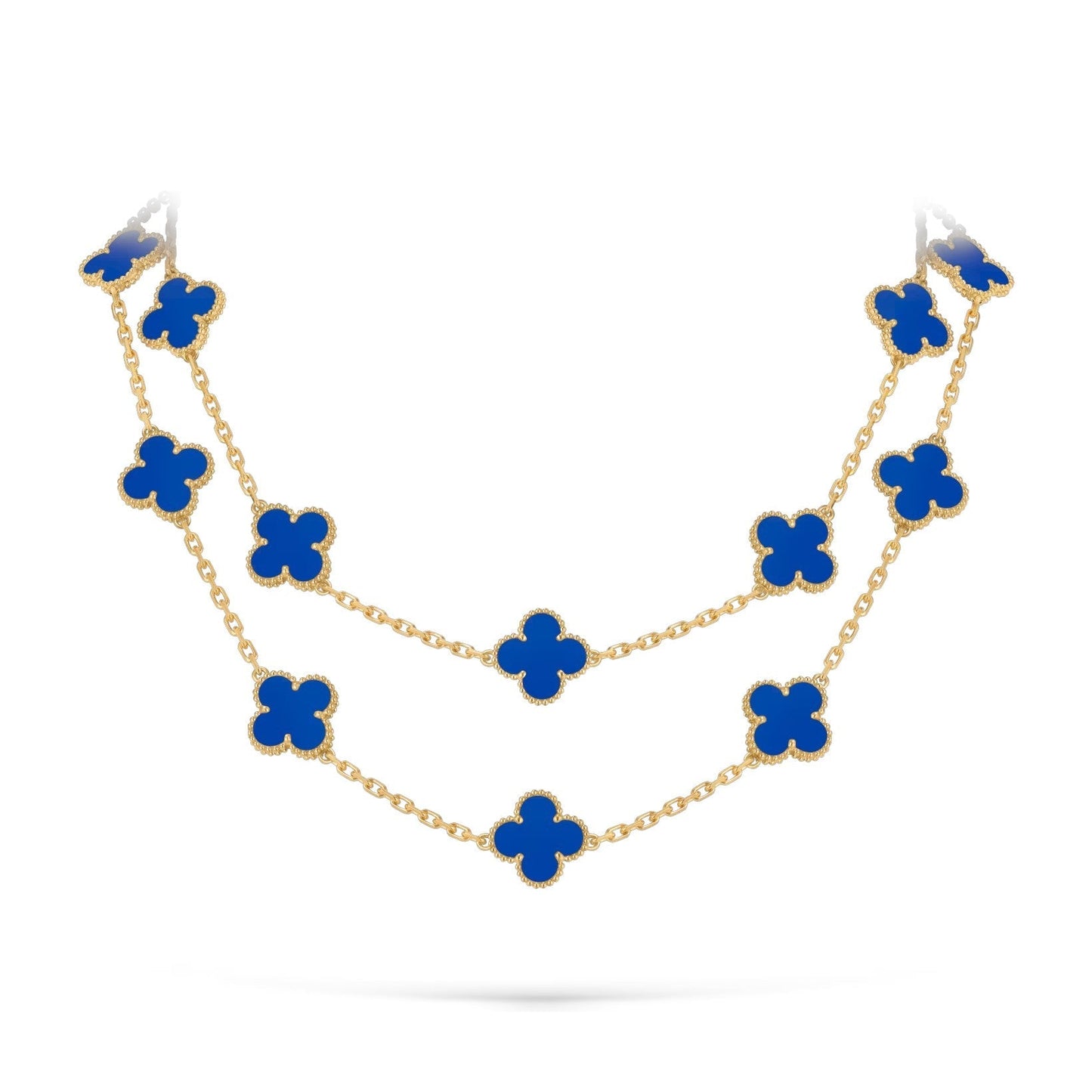[Zalyn]CLASSIC 20-MOTIF LUCKY CLOVER LONG NECKLACE GOLD COLLECTION