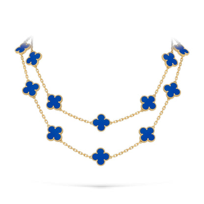 [Zalyn]CLASSIC 20-MOTIF LUCKY CLOVER LONG NECKLACE GOLD COLLECTION
