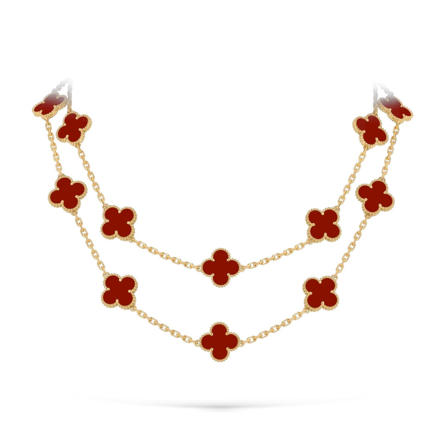 [Zalyn]CLASSIC 20-MOTIF LUCKY CLOVER LONG NECKLACE GOLD COLLECTION
