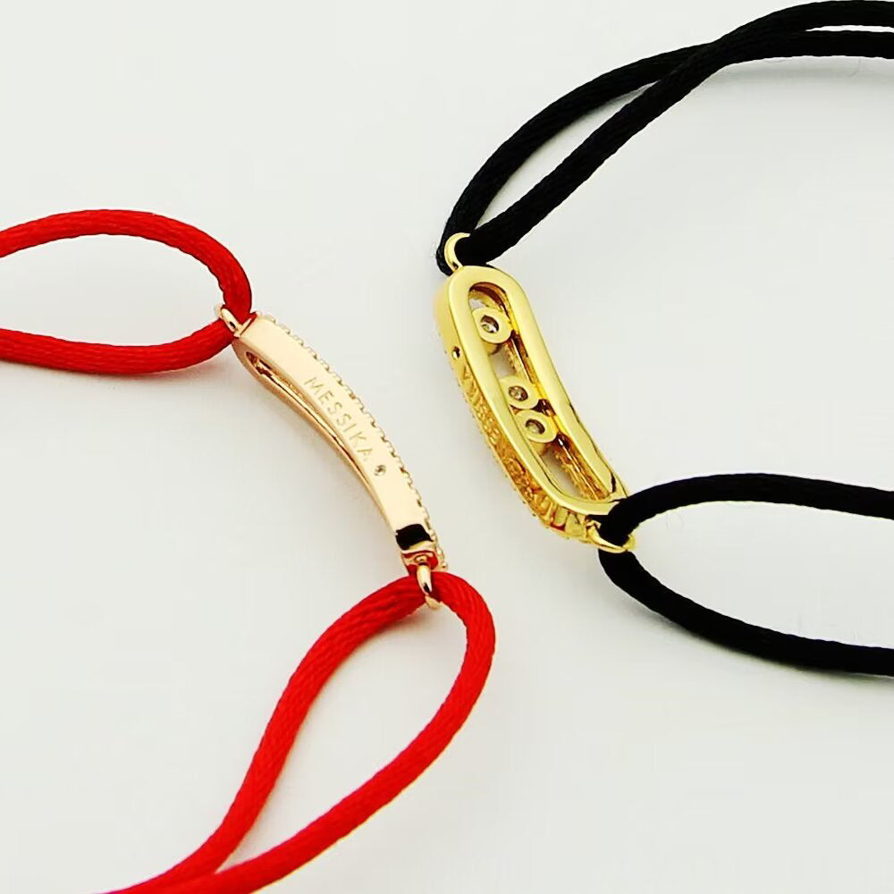 [Zalyn]CARE(S) PAVÉ CORD BRACELET
