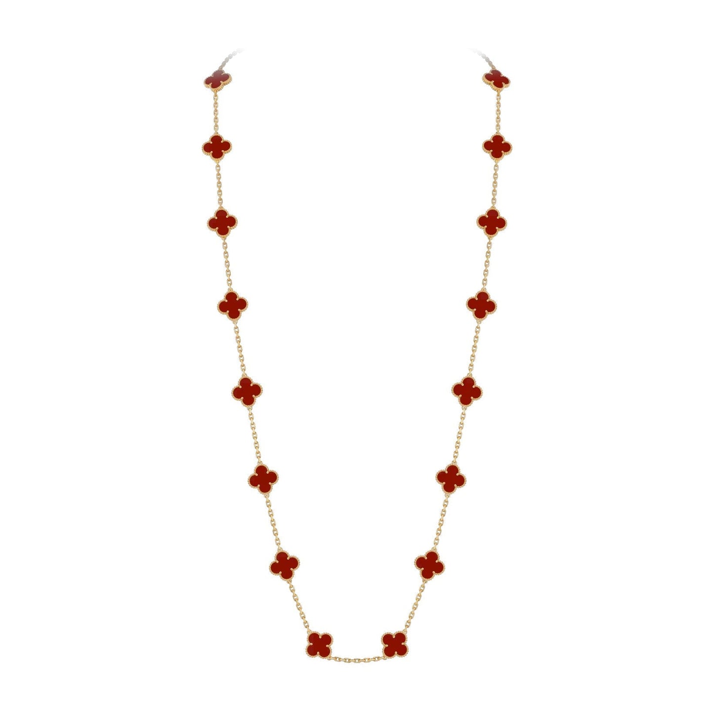[Zalyn]CLASSIC 20-MOTIF LUCKY CLOVER LONG NECKLACE GOLD COLLECTION