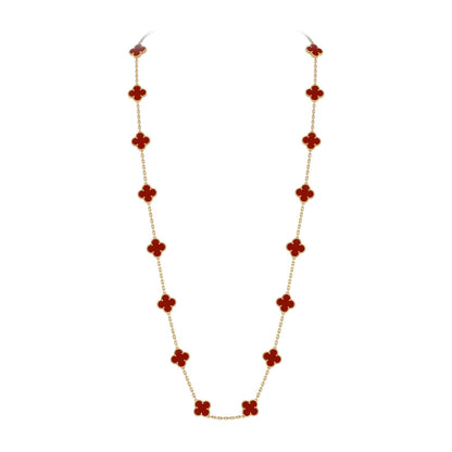 [Zalyn]CLASSIC 20-MOTIF LUCKY CLOVER LONG NECKLACE GOLD COLLECTION