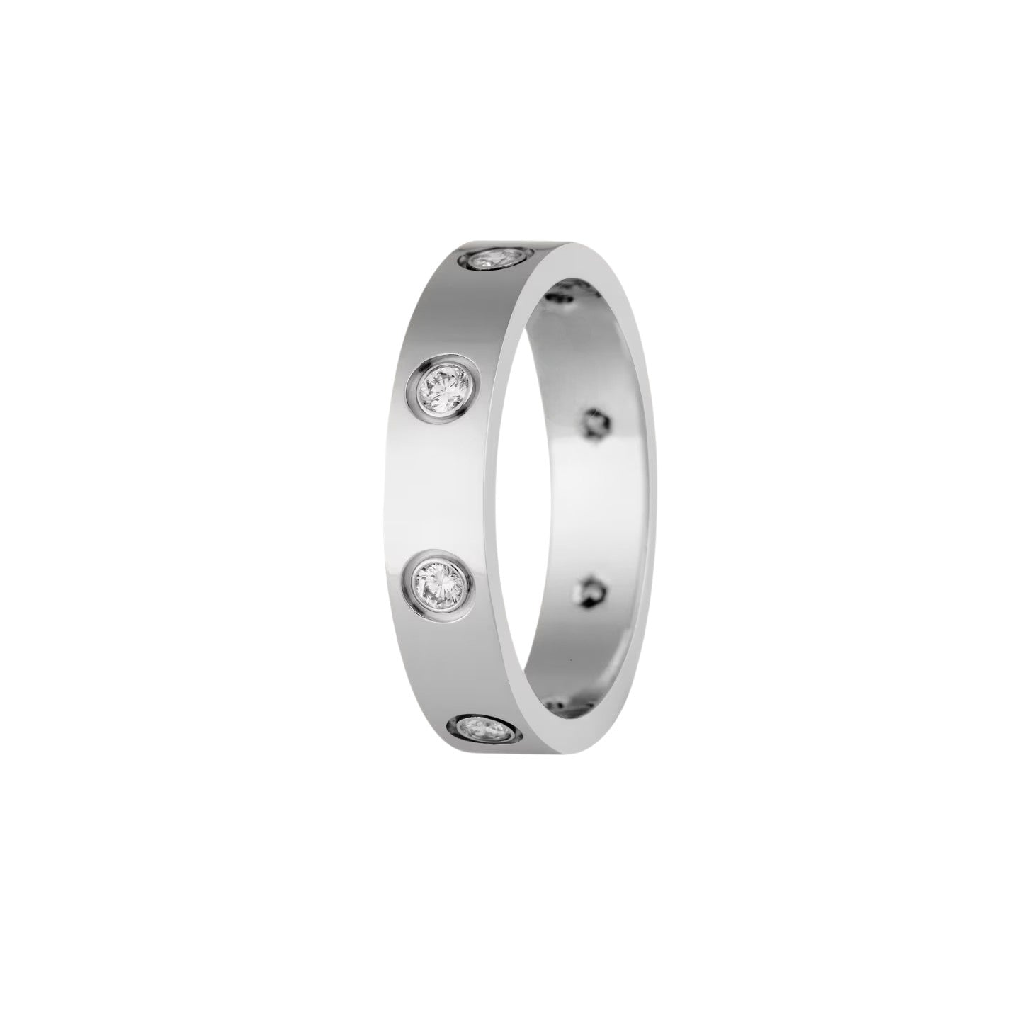 [Zalyn]LOVE 4MM 8 DIAMONDS RING