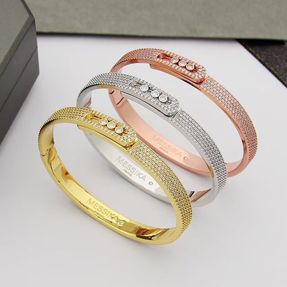 [Zalyn]MOVE NOA FULL-PAVÉ DIAMOND BANGLE BRACELET
