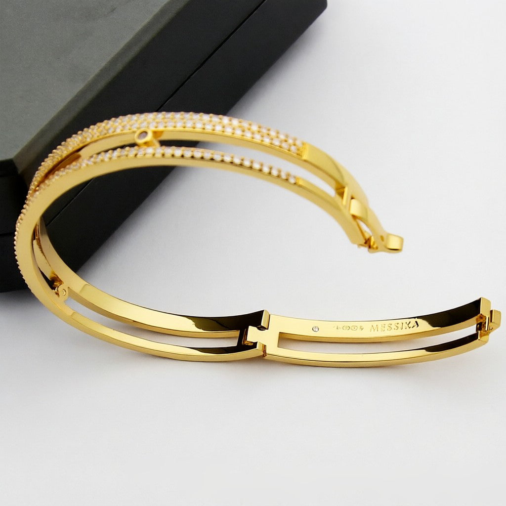 [Zalyn]MOVE ROMANE PAVÉ DIAMOND BANGLE BRACELET