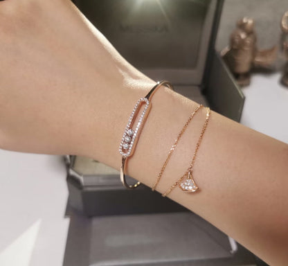 [Zalyn]MOVE PAVÉ DIAMOND BANGLE BRACELET M