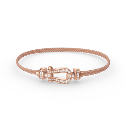[Zalyn Jewelry ]FORCE SMALL HORSESHOE  DIAMOND CHAIN ROPE BRACELET