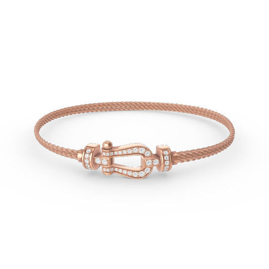 [Zalyn Jewelry ]FORCE SMALL HORSESHOE  DIAMOND CHAIN ROPE BRACELET