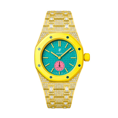 [Zalyn]Royal Oak Pop Exclusive Bioceramic Case & Bioceramic Strap Full Diamond