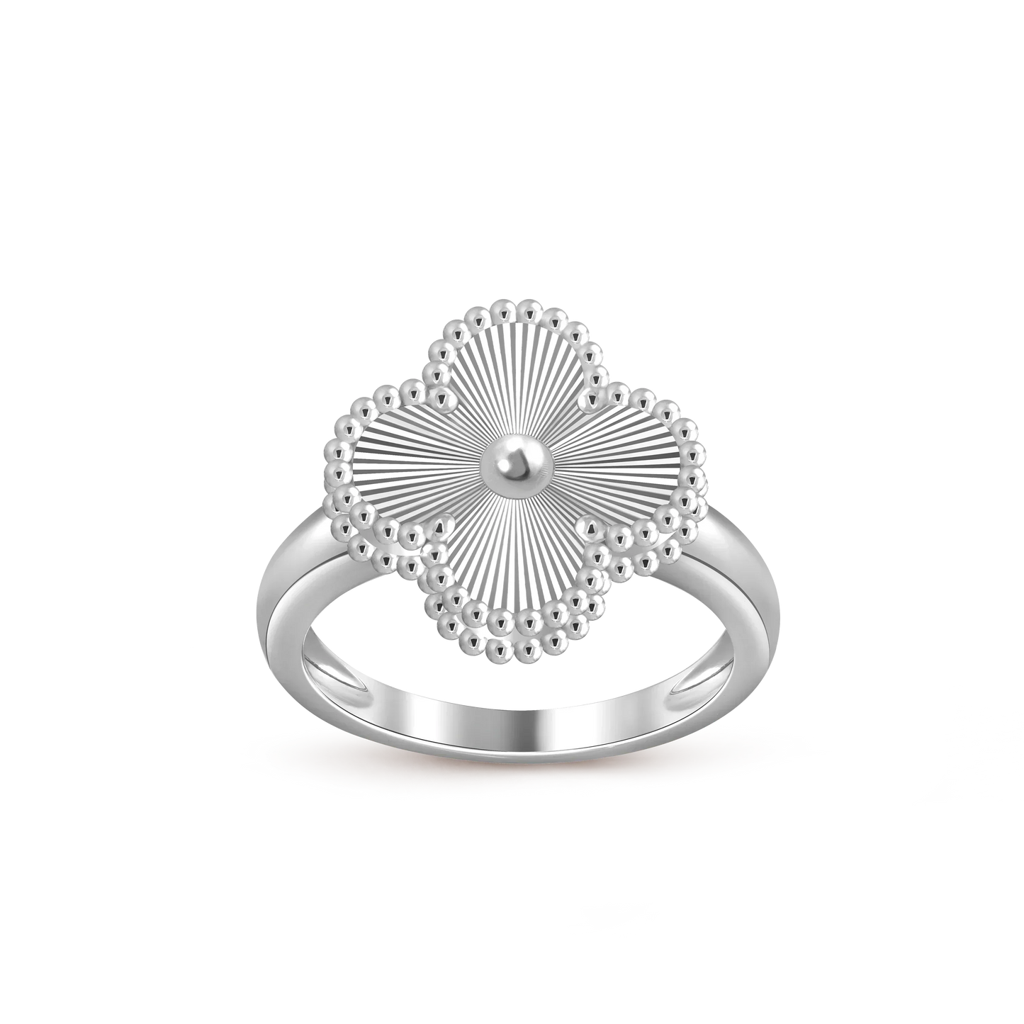 [Zalyn]LUCKY CLOVER VINTAGE WHITE GOLD RING COLLECTION