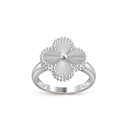 [Zalyn]LUCKY CLOVER VINTAGE WHITE GOLD RING COLLECTION