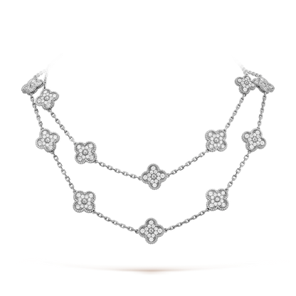 [Zalyn Jewelry ]CLOVER 20 MOTIFS DIAMOND SILVER