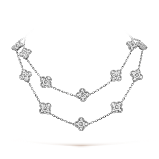 [Zalyn Jewelry ]CLOVER 20 MOTIFS DIAMOND SILVER