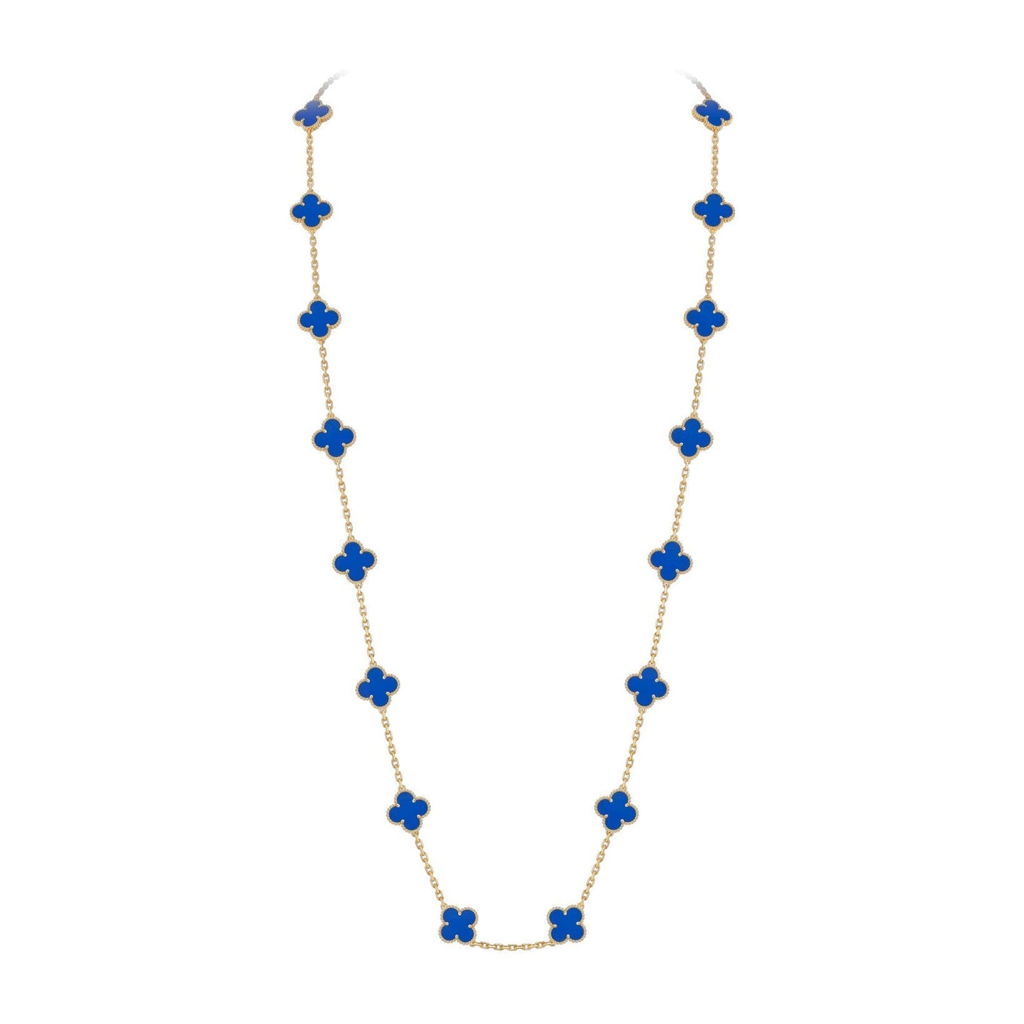 [Zalyn]CLASSIC 20-MOTIF LUCKY CLOVER LONG NECKLACE GOLD COLLECTION