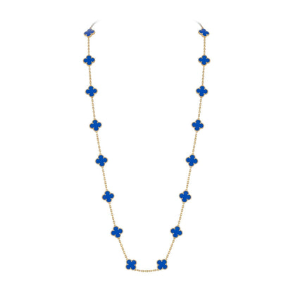 [Zalyn]CLASSIC 20-MOTIF LUCKY CLOVER LONG NECKLACE GOLD COLLECTION