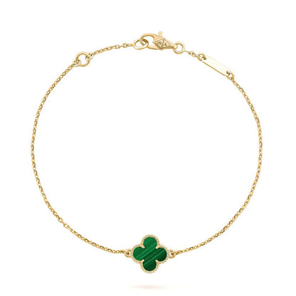 [Zalyn Jewelry ]CLOVER BRACELET MALACHITE 1 MOTIF