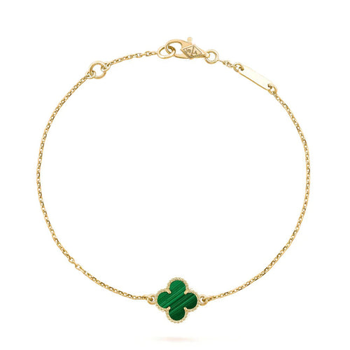 [Zalyn Jewelry ]CLOVER BRACELET MALACHITE 1 MOTIF