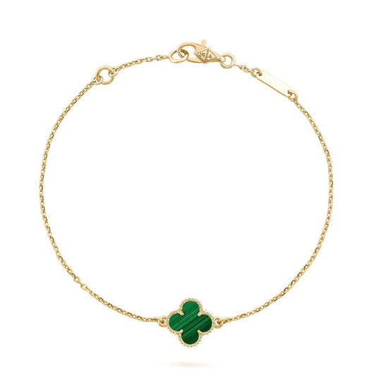 [Zalyn Jewelry ]CLOVER BRACELET MALACHITE 1 MOTIF