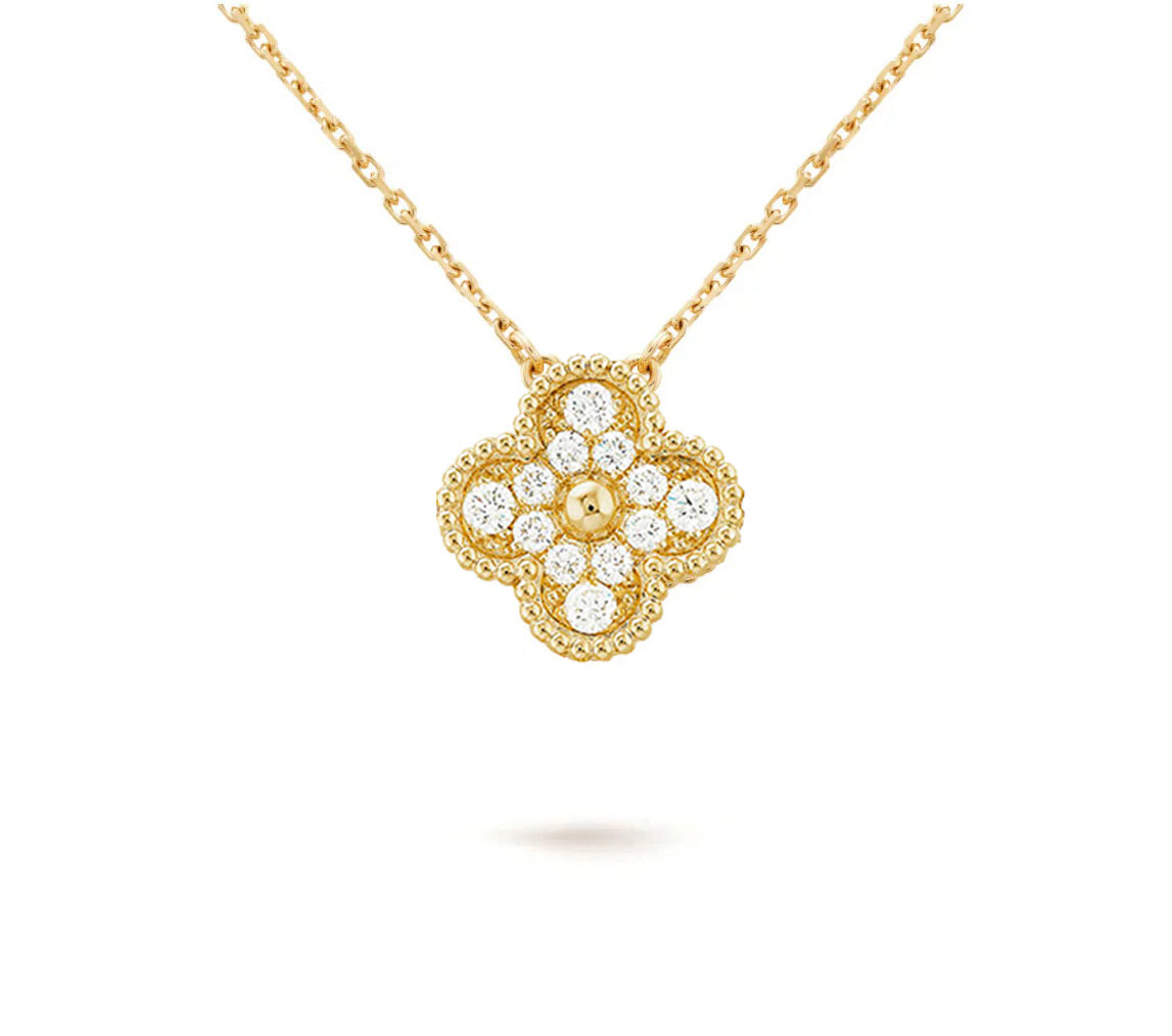 [Zalyn]15MM CLOVER FLOWER PENDANT NECKLACE COLLECTION