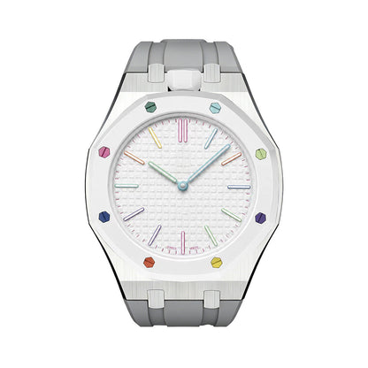 [Zalyn]OAK POP GRAY STEEL SILICONE STRAP