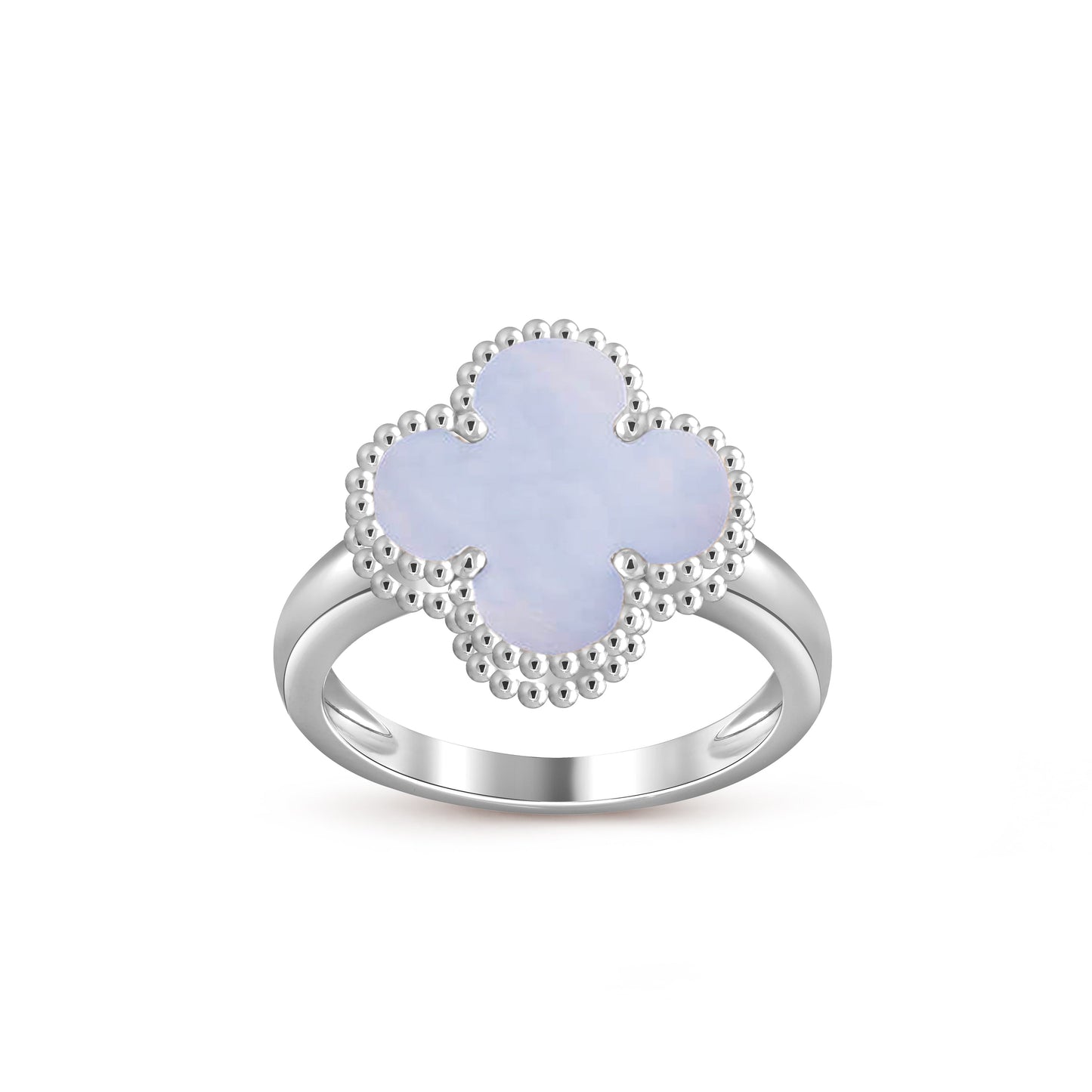 [Zalyn]LUCKY CLOVER VINTAGE WHITE GOLD RING COLLECTION