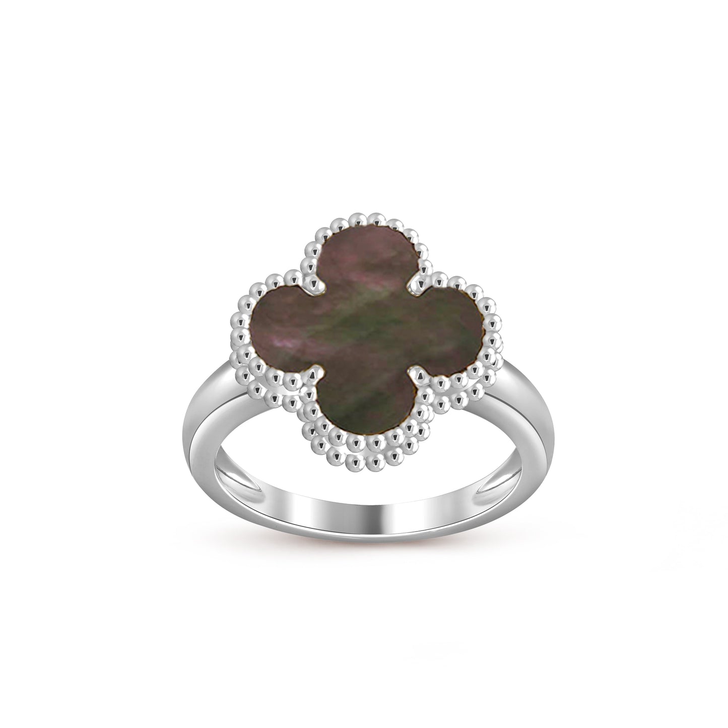 [Zalyn]LUCKY CLOVER VINTAGE WHITE GOLD RING COLLECTION