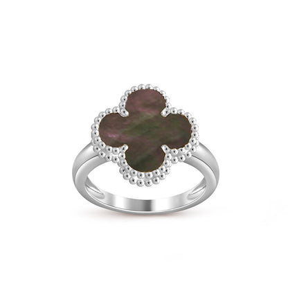 [Zalyn]LUCKY CLOVER VINTAGE WHITE GOLD RING COLLECTION