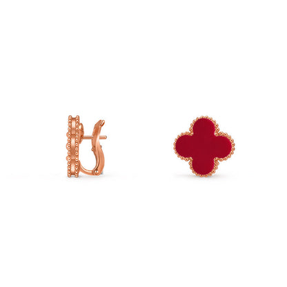 [Zalyn]15MM CLOVER FLOWER STUD EARRINGS ROSE GOLD COLLECTION