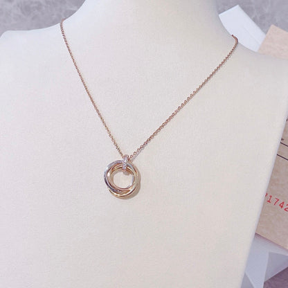 [Zalyn Jewelry ]TRINITY NECKLACE GOLD  DIAMONDS