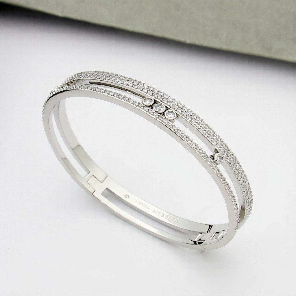 [Zalyn]MOVE ROMANE PAVÉ DIAMOND BANGLE BRACELET