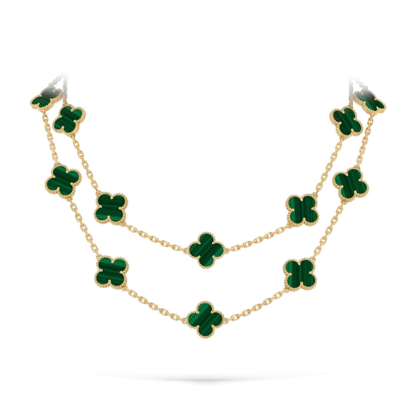 [Zalyn]CLASSIC 20-MOTIF LUCKY CLOVER LONG NECKLACE GOLD COLLECTION