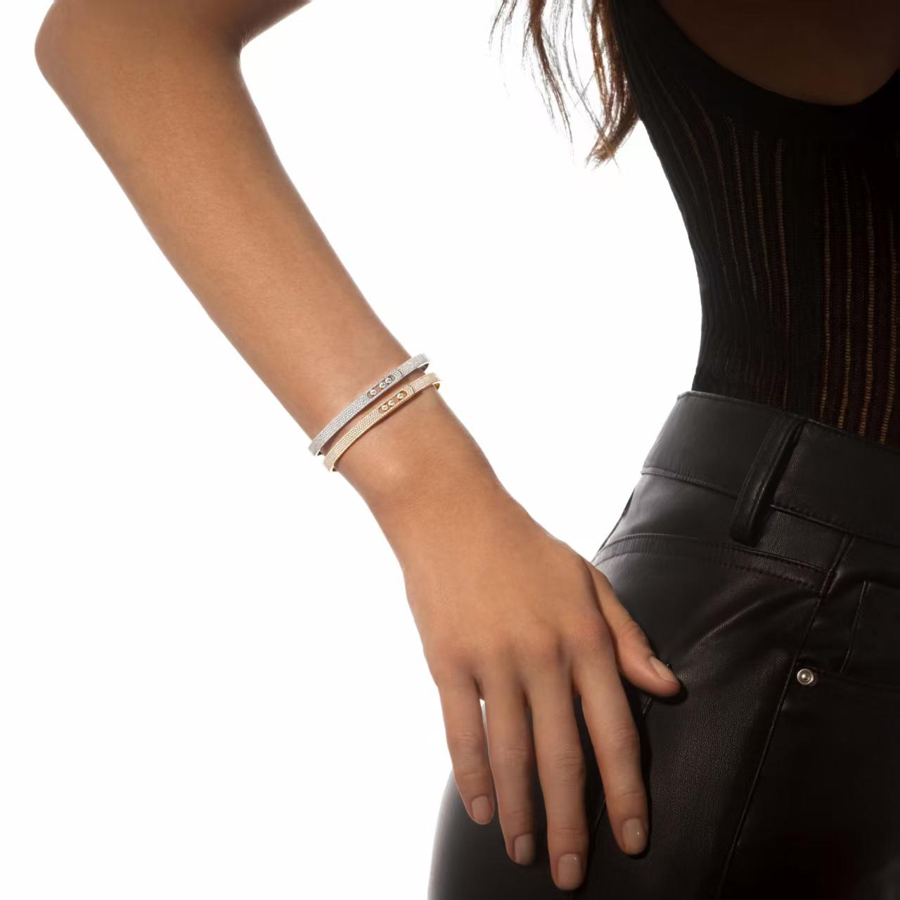 [Zalyn]MOVE NOA FULL-PAVÉ DIAMOND BANGLE BRACELET