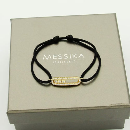 [Zalyn]CARE(S) PAVÉ CORD BRACELET