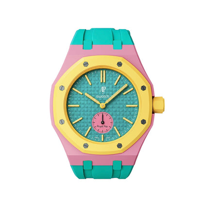 [Zalyn]Royal Oak Pop Exclusive Bioceramic Case & Silicone Strap Mix Color
