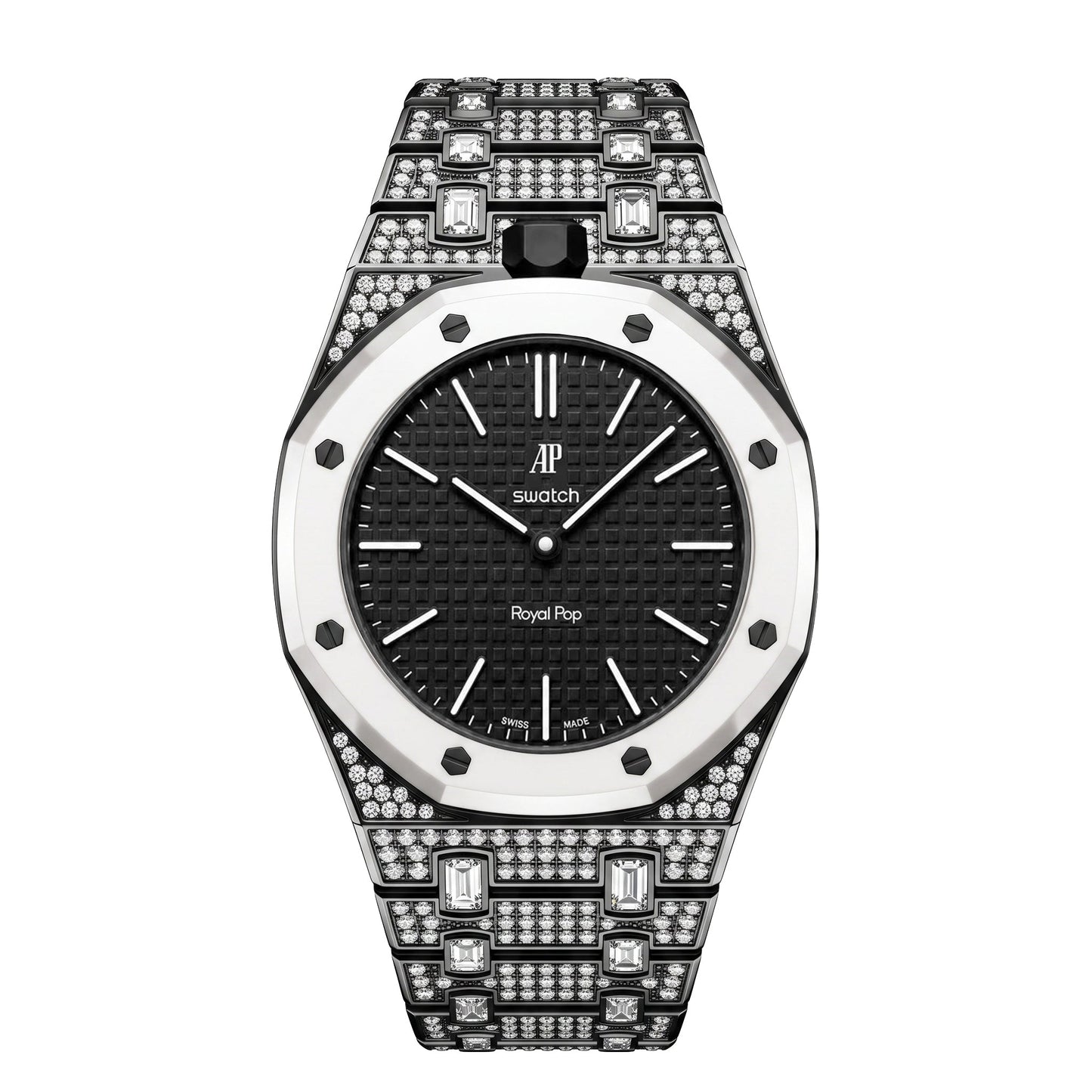[Zalyn]Royal Oak Pop Exclusive Bioceramic Case & Bioceramic Strap Full Diamond