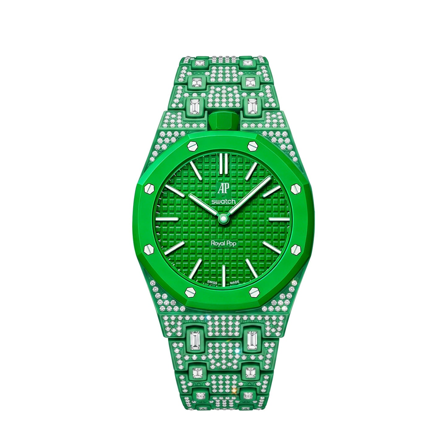 [Zalyn]Royal Oak Pop Exclusive Bioceramic Case & Bioceramic Strap Full Diamond