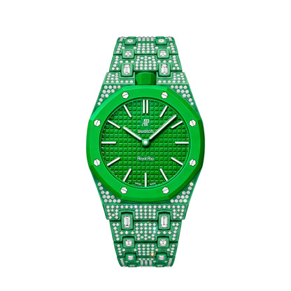 [Zalyn]Royal Oak Pop Exclusive Bioceramic Case & Bioceramic Strap Full Diamond