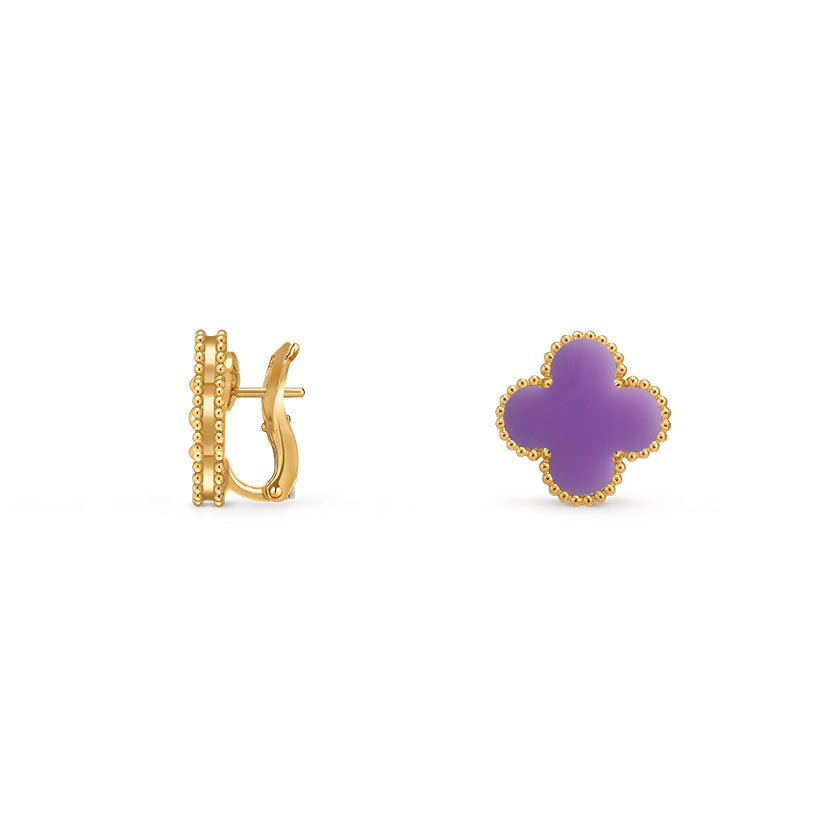 [Zalyn]15MM CLOVER FLOWER STUD EARRINGS GOLD COLLECTION
