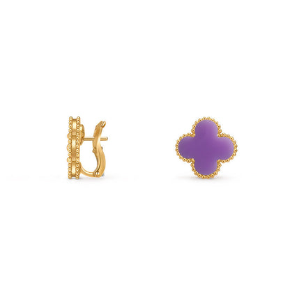 [Zalyn]15MM CLOVER FLOWER STUD EARRINGS GOLD COLLECTION