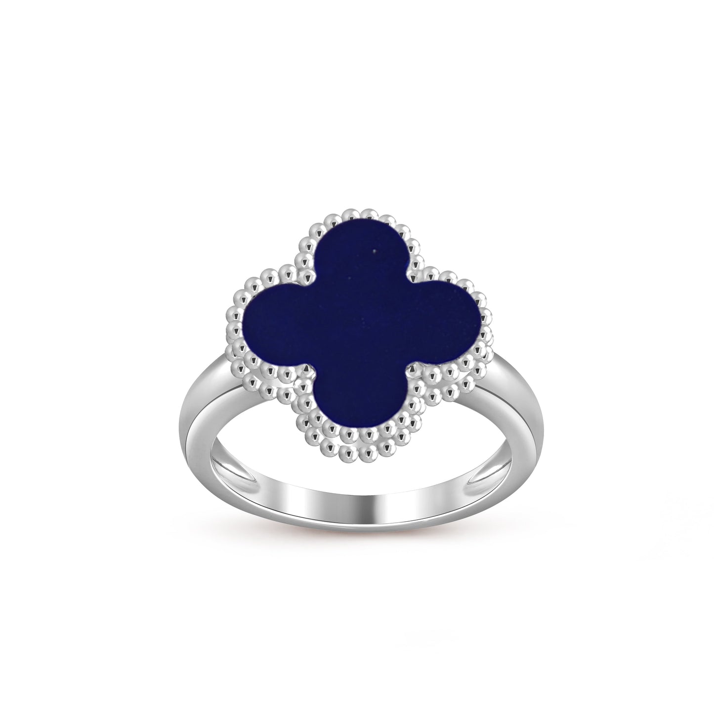 [Zalyn]LUCKY CLOVER VINTAGE WHITE GOLD RING COLLECTION