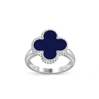 [Zalyn]LUCKY CLOVER VINTAGE WHITE GOLD RING COLLECTION