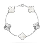 [Zalyn Jewelry ]CLOVER WHITE PEARL MOP 5 MOTIF BRACELET COLLECTION