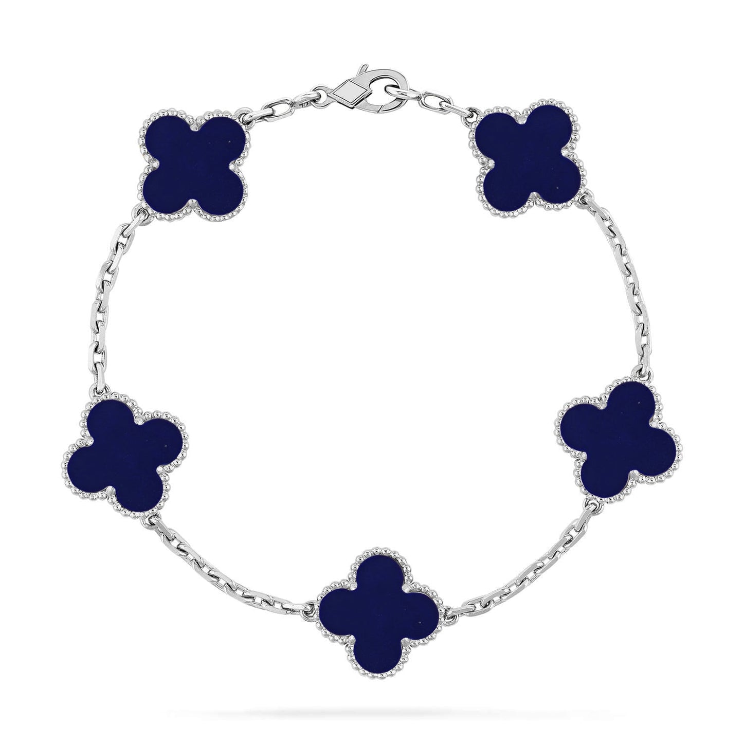 [Zalyn]LUCKY CLOVER 5-MOTIF BRACELET - LAPIS LAZULI COLLECTION