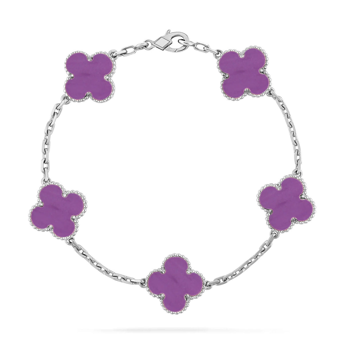 [Zalyn]LUCKY CLOVER 5-MOTIF BRACELET - VIOLET COLLECTION