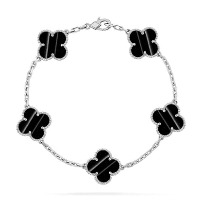 [Zalyn]LUCKY CLOVER 5-MOTIF BRACELET - PULSE STONE COLLECTION