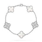 [Zalyn Jewelry ]CLOVER WHITE PEARL MOP 5 MOTIF BRACELET COLLECTION