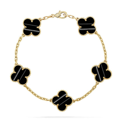 [Zalyn]LUCKY CLOVER 5-MOTIF BRACELET - PULSE STONE COLLECTION