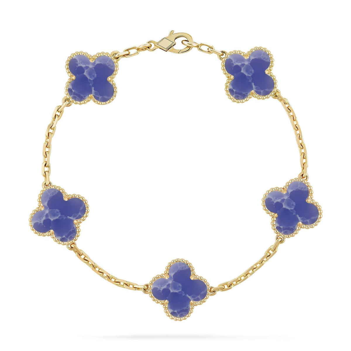 [Zalyn Jewelry ]CLOVER 5 MOTIF BLUE VEINS BRACELET COLLECTION